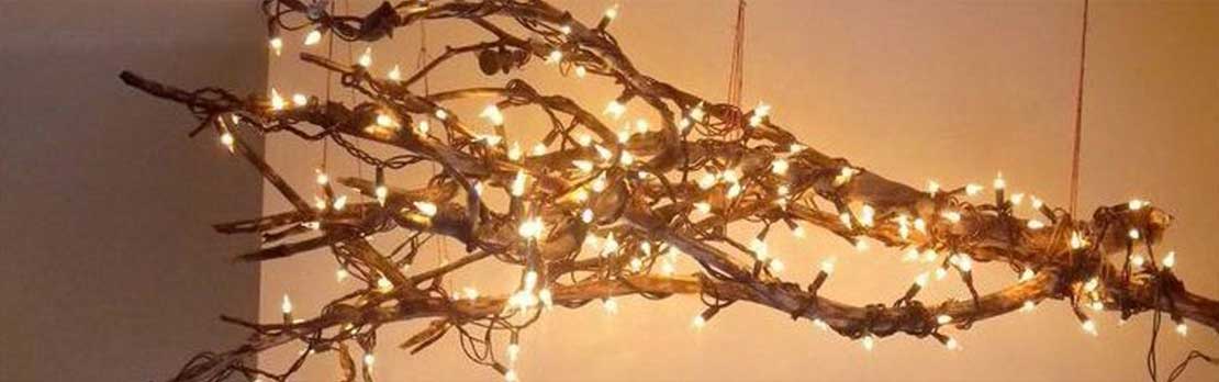 tree branch with lights decor